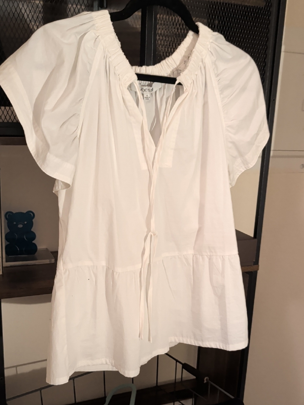 Nwot- Women's White Peasant Blouse - Lightweight Ruffled Sleeve Top